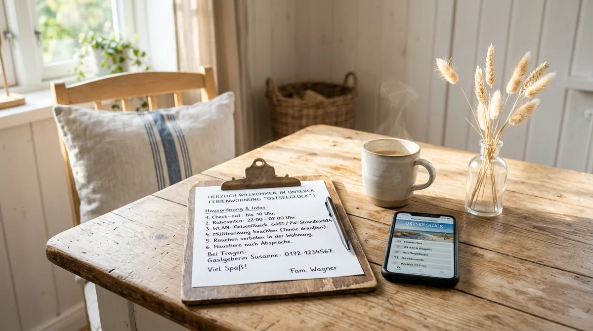 Auf dem Tisch liegt die Hausordnung