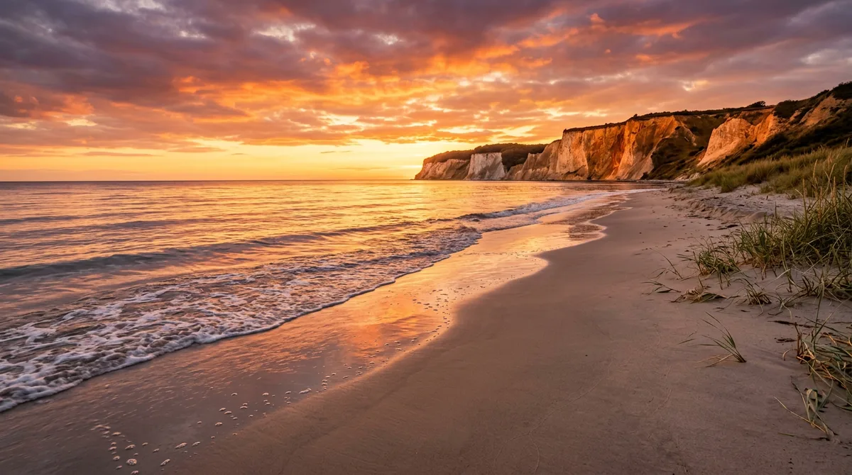 KI generiertes Bild von Rügen mit Strand und Hochufer